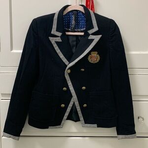 NAVY WOOL BLAZER - S